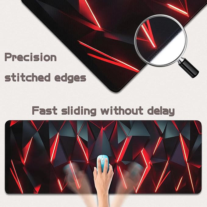 Mouse Pad Gaming - Desk Mat for Keyboard and Mouse - Large Mouse Pads for Desk, Gaming Mousepad with Non-Slip Base, Desks Pad (31.5" X 11.8") for Game, Office and Home - Image 3