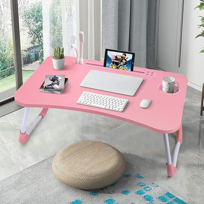 Slendor Foldable Lap Desk with Cup Holder for Bed, Couch, Floor - Image 3