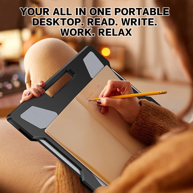 Laptop Lap Desk for Bed & Couch, Portable Laptop Lap Pad with Retractable Left/Right Mouse Pad, Stable & Comfortable Lap Tray for Sofa, Travel, Writing & Home Office - Image 8