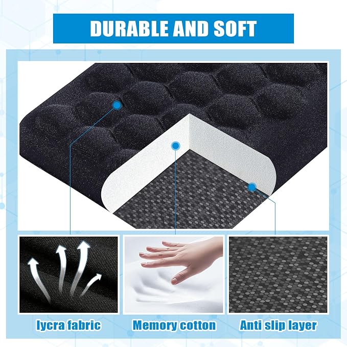L-Shaped Desk Elbow Pads (2-Pack) - Adjustable Spacing Memory Foam Desk Edge Cushion for Forearm & Wrist Support, Ergonomic Desk Arm Rest for Office, Gaming - Image 6
