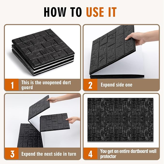 Hahafelt Felt Wood Grain Dart Board Wall Protectors Square Dart Board Backing Tiles Dartboard Backboard Cork Backboards Alternative - Image 3