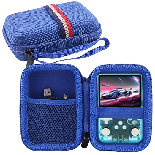WERJIA Hard Carrying Case Compatible with G350/RG353V/30000 in 1 R40S PRO/K36 Handheld Game Console (blue) by WERJIA