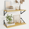 Axeman Deep Floating Shelves, 24'' x 10'' Oak Wall Shelves Set of 2 by Axeman