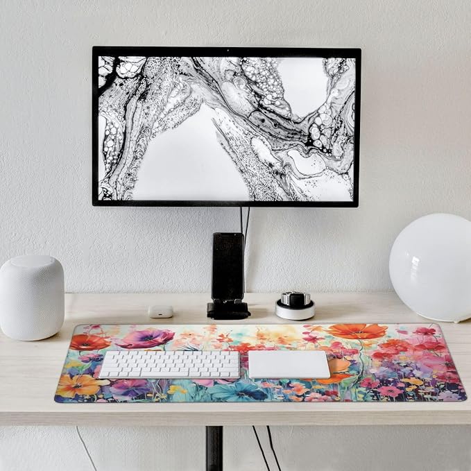 35.4 x 15.7 in, Waterproof XXL Large Mouse Pad for Desk, Extended Keyboard Mouse Mat for Computer Office, Big Laptop Mouse pad, Gaming Pc-Colorful Flowers - Image 7