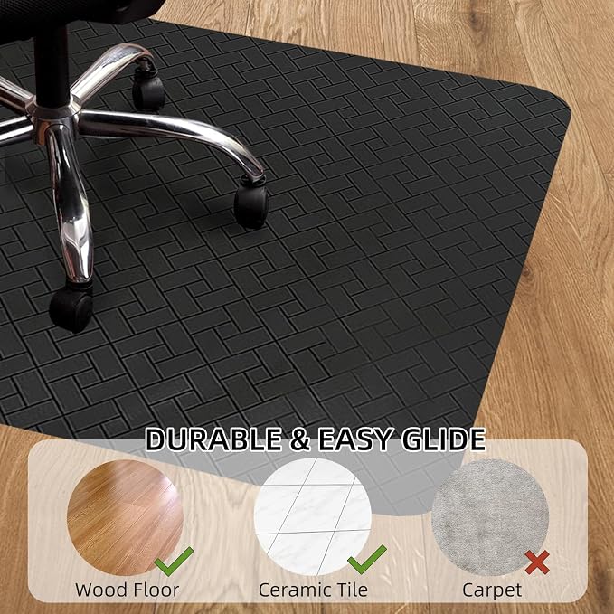 Office Chair Mat for Hard Floor, 48"x36" Computer Chair Mat, Multi-Purpose Desk Floor Protector for Work, Home, Gaming - Image 4