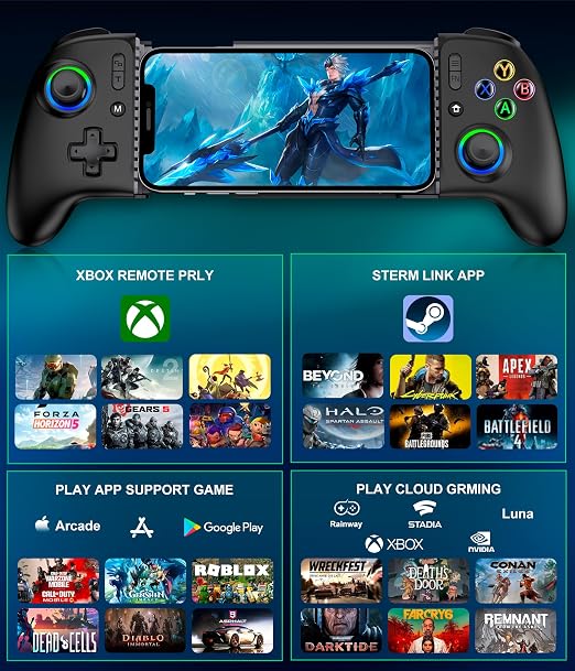 Mocagen Mobile Gaming Controller, MC2 Phone Controller for iPhone/Android/Switch/Oled/Switch 2 with Programmable/Hall Effect Joysticks & Analog Triggers/RGB Light - Image 7