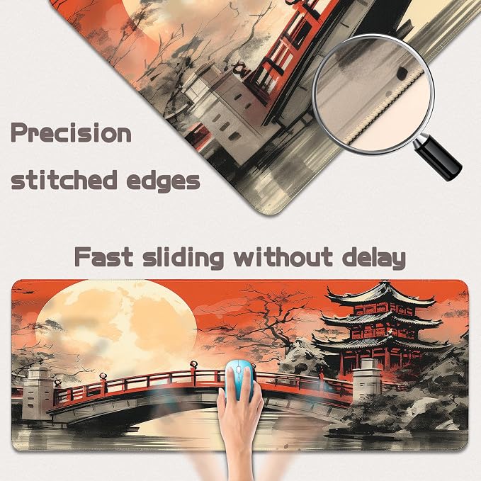 Mouse Pad Gaming - Desk Mat for Keyboard and Mouse - Large Mouse Pads for Desk, Gaming Mousepad with Non-Slip Base, Desks Pad (31.5" X 11.8") for Game, Office and Home - Image 3