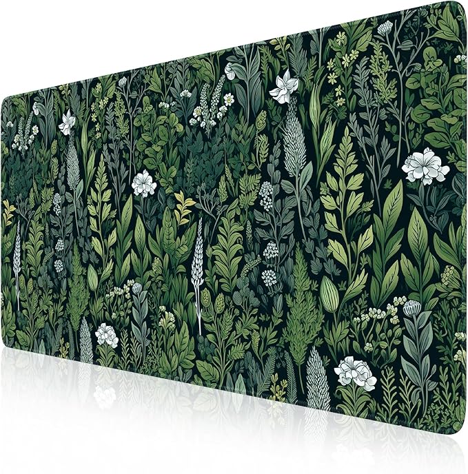 iCasso Desk Mat, Big Desk Pad,XXL Gaming Mouse Pad, Dark Green | 35.4x15.7in Mouse Pad for Desk Rubber Base Mousepad with Stitched Edges,Keyboard Mouse Mat - Image 8