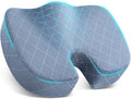TushGuard Memory Foam Office Chair Seat Cushion - Light Blue, Large | for Car Seat, Airplane, Desk Chair - Sciatica & Hip & Coccyx Pain Relief Cushion for Long Sitting Office Workers, Car Drivers by TushGuardSeatCushonsPillows