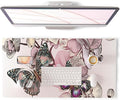 QiyI PU Leather Large Mouse Pad, Office Decor, 31.5" x 15.7", Butterflies | Desk Décor Accessories, Extended Size, Waterproof & Easy to Clean, Smooth Surface, Non Slip Desk Organization by QIYI