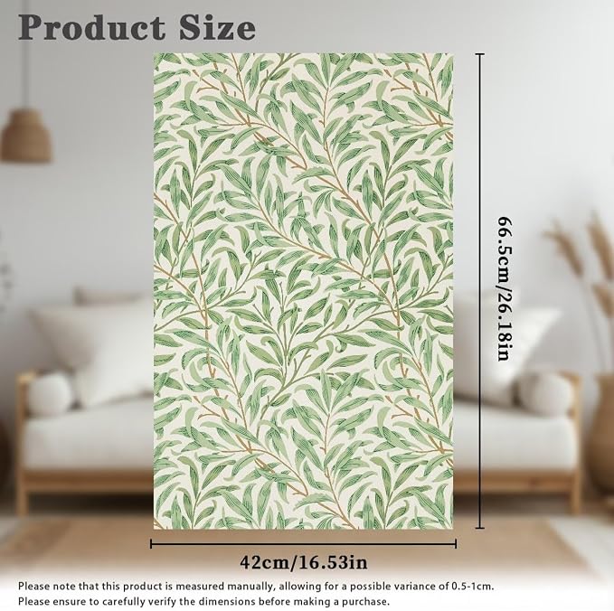 Fresh Green Willow Leaf Print 3/Pcs Breathable Headrest Cover - Polyester Fabric, Easy to Install Wear Resistant Protector with Non-Slip & Fixing Nails for Home/Office (26x16 Inch) - Image 6