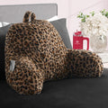 Juicy Couture Faux Fur Leopard Backrest Pillow - 30"x17" Supportive Bed Rest Pillow for Reading, Gaming, or Relaxing by Unknown