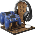 Wooden Headphone and Controller Stand, Personalized Gift, Headset Stand, Headphone and Gaming Controller Holder, Christmas Gift for Gamers by Unknown