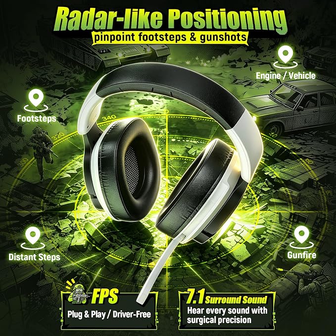 Wireless Gaming Headset for PS5 PC | 2.4GHz+BT - Play While Charging - Image 6