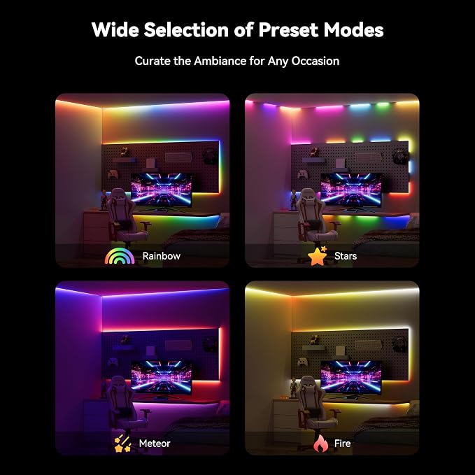PAUTIX COB LED Strip Lights Pro, UL-Listed RGB Smart IC Chasing Color Addressable COB LED Tape Light, Music Sync Flexible RGB LED Lights, Smart Strip Light, for Party, Bedroom, Color Changing, 20ft - Image 3