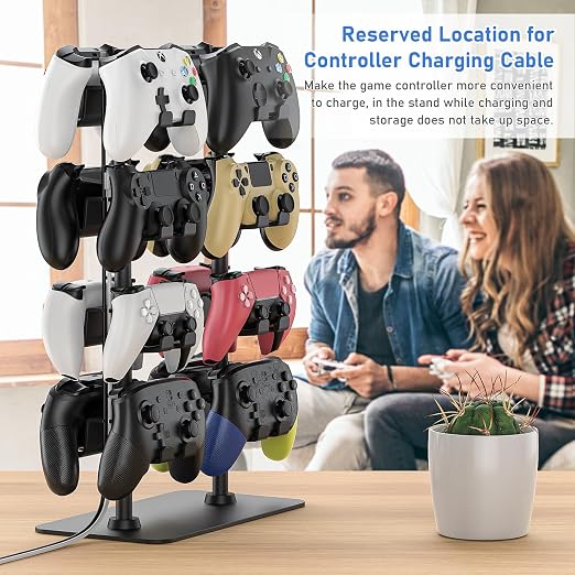MANMUVIMO Controller Holder for 16 Xbox PS5 PS4 Gaming Controller, Video Game Controller Holder Headphone Stand for Desk, Gamer Gifts for Men, Gaming Room Accessories Maximum Organizer Rack - Image 7