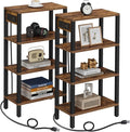 TUTOTAK Narrow Side Table Set of 2, Small End Table with Charging Station by ChoosetutotakFurnitureBuildYourCozyHome