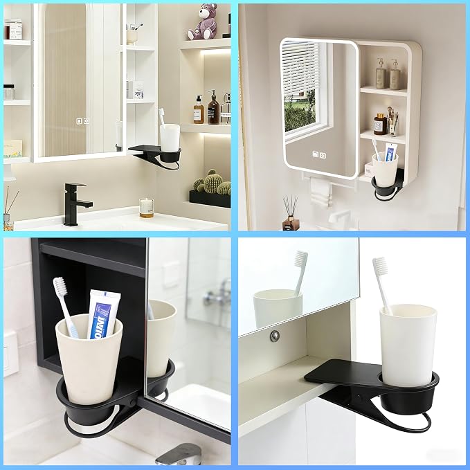 YOY Drink Cup Holder Clip - Table Desk Side Water Glass Beer Bottle Beverage Soda Coffee Mug Holder Cup Saucer Clip Design for Home Office, Blue - Image 9