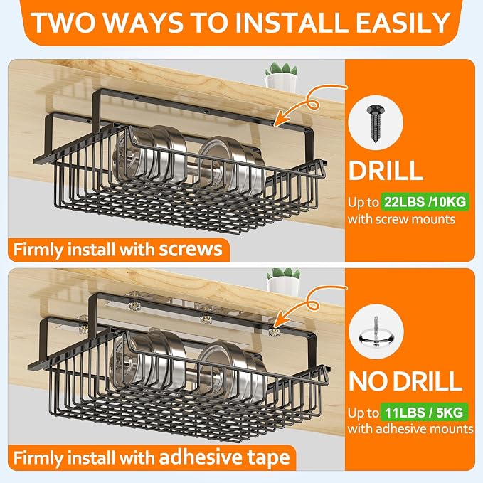 ENONCI Under Desk Drawer Slide Out No Drill Metal Storage Cabinet - Image 3