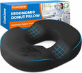 Donut Pillow Seat Cushion, Office Chair Cushion, Black, Large | Ergonomic Design, Breathable Cover, for Tailbone Pain, Hemorrhoids & Long Sitting Hours, for Home & Office by CushZone