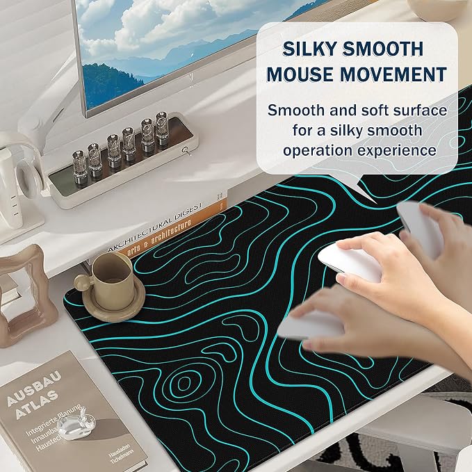 Mouse Pad Gaming - Desk Mat for Keyboard and Mouse - Large Mouse Pads for Desk, Gaming Mousepad with Non-Slip Base, Desks Pad (31.5" X 11.8") for Game, Office and Home - Image 4