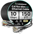 CableGeeker Cat 6A Slim Ethernet Cable 150ft, 10Gbps, Black by CableGeeker