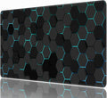 Blue Hexagon Honeycomb Desk Mat, XXL 35.4"x15.7" Large Mouse Pad, Geometric Extended Gaming Mouse Mat,Non-Slip Rubber Base Waterproof with Stitched Edges for Gaming Office Home Decor by Unknown