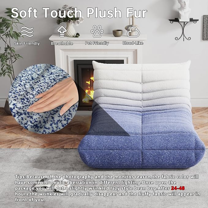 WHGBJA Bean Bag Chair for Adults, Lazy Bean Bag Sofa for Bedroom, Living Room, Reading, Gaming Floor Sofa Chair, Boneless, Comfy - Image 3