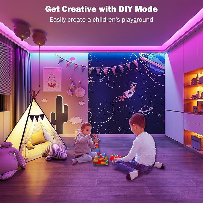 Leeleberd 50ft Led Strip Lights, Music Sync Color Changing Led Light Strips, App Control and Remote, Led Lights for Bedroom Living Room Party Home Decoration - Image 5