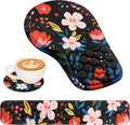 EYROZILL 3 in 1 Ergonomic Mouse Pad and Keyboard Wrist Rest, Cute Mouse Pad with Wrist Support Massage Design, Non-Slip Wrist Pad for Mouse, Desk Mouse Set(Flower) by EYROZILL