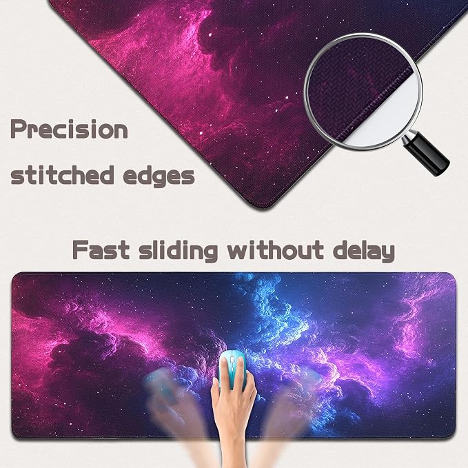 Mouse Pad Gaming - Desk Mat for Keyboard and Mouse - Large Mouse Pads for Desk, Gaming Mousepad with Non-Slip Base, Desks Pad (31.5" X 11.8") for Game, Office and Home - Image 3
