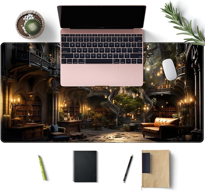 Vintage Aesthetic Desk Mat Adventure Extended Mouse Pad Large Gaming Mousepad XXL Dark Academia Desk Pad Laptop Computer Mouse Keyboard Mat 31.5 x 15.7 in for Office Desk Decor - Image 4