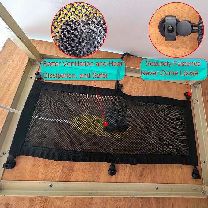 Under Desk Cable Management Net, Screw-in Cord Organizer, 24.5"x9.5" - Image 4
