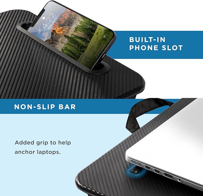 LAPGEAR Sidekick Pro Lap Desk – Black Carbon, Fits 15.6” Laptops - Image 4