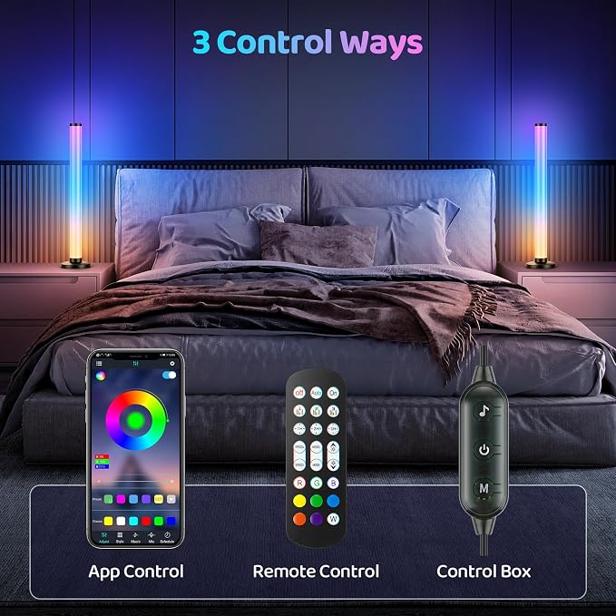 RGB Light Bars 360° FullScreen Illumination 2x16.5-inch Music Sync for Room - Image 4