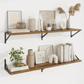 Axeman Deep Floating Shelves, 48'' x 10'' Brown Wall Shelves Set of 2 by Axeman