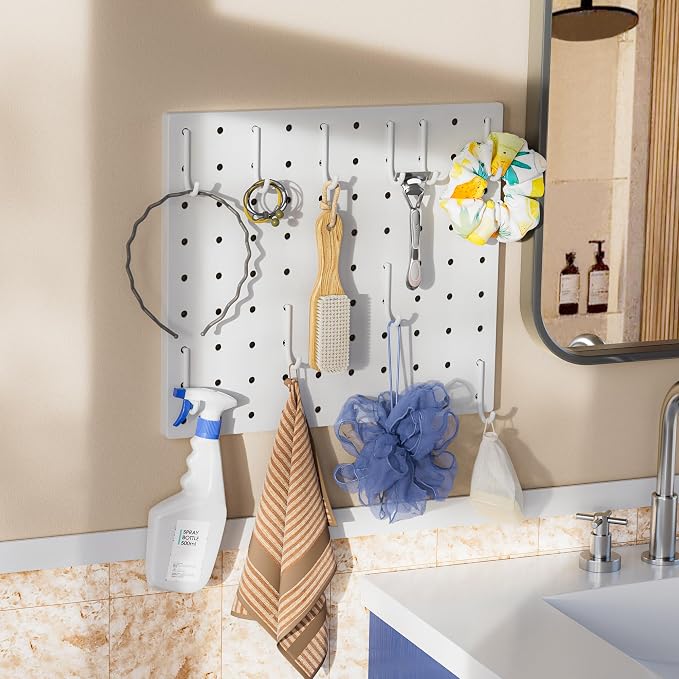 Pegboard Combination Kit - Pegboards and Accessories Modular Hanging for Wall Organizer, Crafts Organization, Ornaments Display, Nursery Storage, Peg Board - Image 5