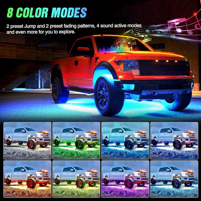 Nilight 4PCS RGB LED Underglow Lights for Cars with Wireless Remote - Image 5