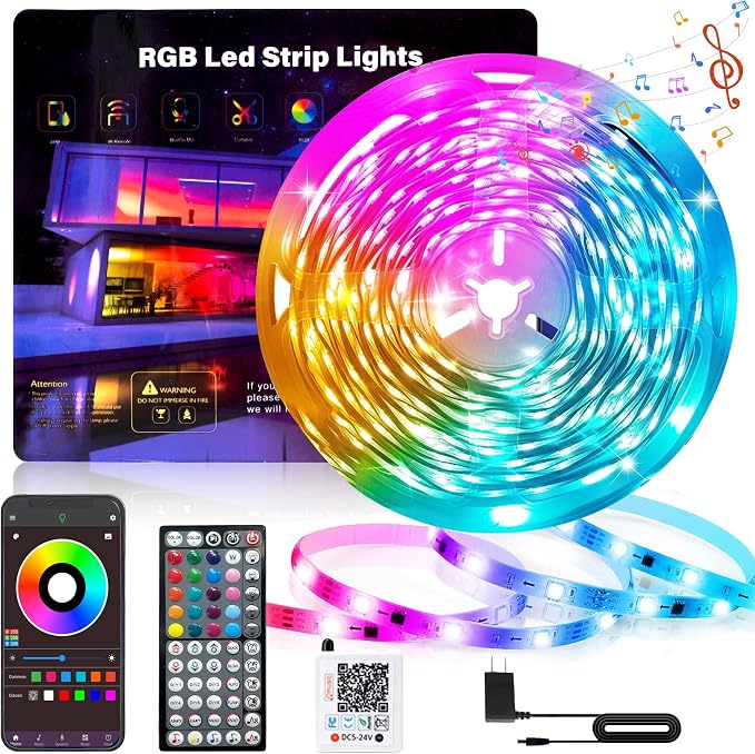 Ledagic Led Lights for Bedroom 60ft Music Sync Led Strip Lights by Ledagic