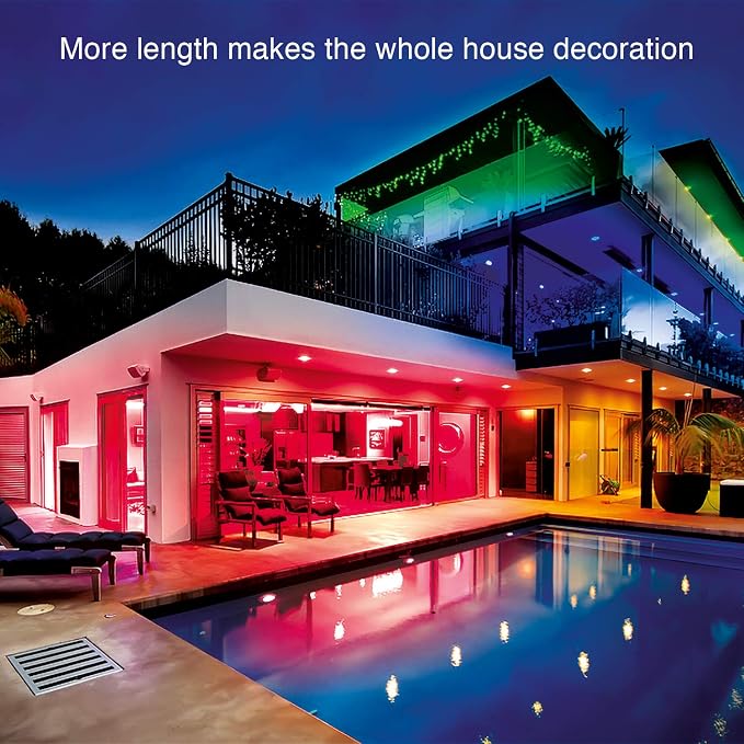 DAYBETTER LED Lights 65.6ft, 5050 RGB Led Strip Lights Flexible Color Changing Remote Control Led Light Strips, 2 Rolls of 32.8ft Led Lights for Bedroom, Living Room, Party Home Decor - Image 3