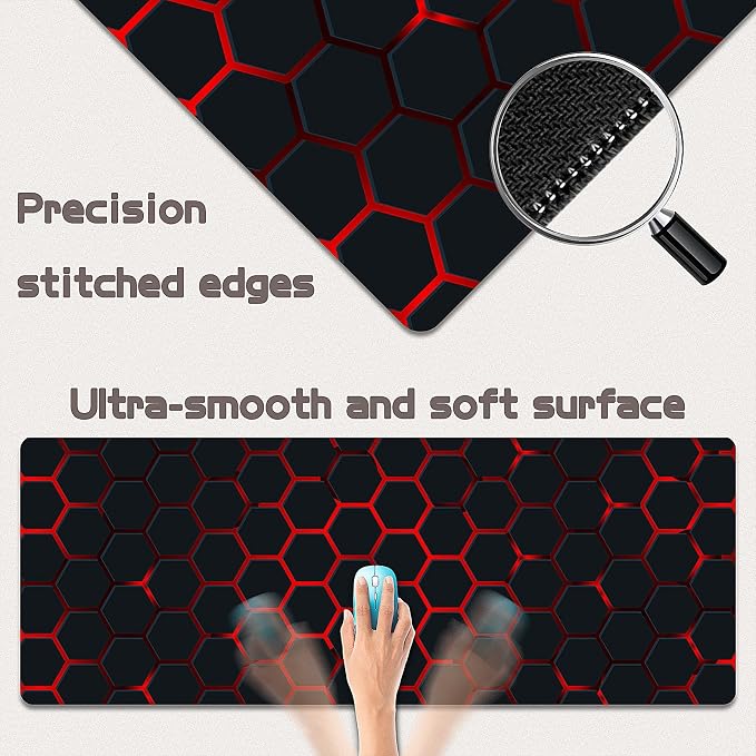 Mouse Pad Gaming - Desk Mat for Keyboard and Mouse - Large Mouse Pads for Desk, Gaming Mousepad with Non-Slip Base, Desks Pad (31.5" X 11.8") for Game, Office and Home - Image 2