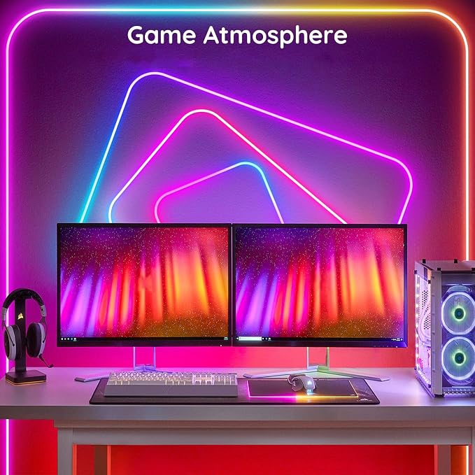 16.4FT RGB Neon Light Strip, 5V USB Led Strip Lights with Touch Controller, Flexible Neon Rope Lights for Bedroom, Party, Home Decor - Image 3