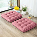 1 MIDDLE ONE Floor Pillow Set of 2, Memory Foam Meditation Cushion, Floor Cushions for Adults Sitting, Large Square Seat Cushions for Yoga, Living Room, 20x20 Inch (Pink) by 1MIDDLEONE