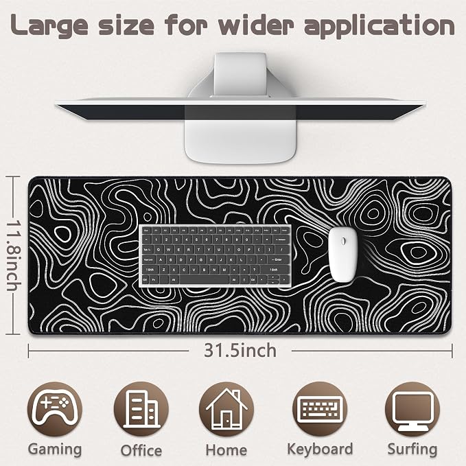 Mouse Pad Gaming - Desk Mat for Keyboard and Mouse - Large Mouse Pads for Desk, Gaming Mousepad with Non-Slip Base, Desks Pad (31.5" X 11.8") for Game, Office and Home - Image 5