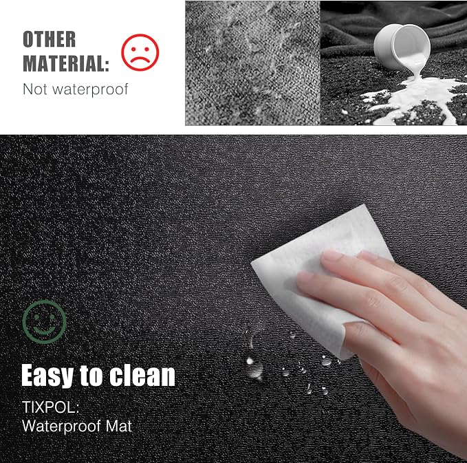 Chair Mat for Hard Floors, 48"x60" Office Chair Mat for Hardwood Floors, 0.08" Thicker Non-Slip Floor Protector Desk Mat for Home, Waterproof Vinyl Floor Mat for Kids & Pets (Black) - Image 3