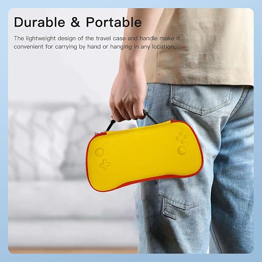 YAJOJO Carrying Case for ANBERNIC RG557 Handheld Game Console, Cover with Lanyard for ANBERNIC RG557 Shockproof,Water Resistant (Yellow) - Image 5