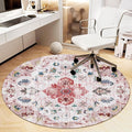 Office Chair Mat for Hardwood Floor, Vintage Computer Gaming Rolling Low Pile Carpet Floor Chair Mat, Anti-Slip Backing Round Desk Rug Floor Mat for Home by Heavyoff