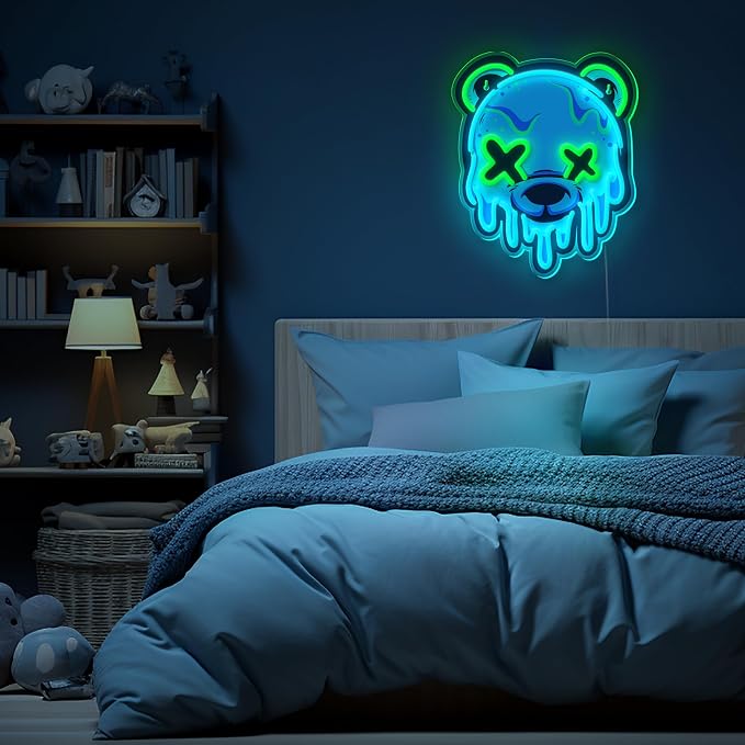 Ice Bear Neon Sign, Cool Led Sign for Wall Decor - Usb Powered, Adjustable Brightness Anime Bear Led Light for Bedroom, Bar, Pub, Party, Man Cave Decor, Unique Gift for Teenage Boys - Image 8