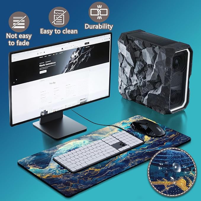 Mouse Pad Gaming - Desk Mat for Keyboard and Mouse - Large Mouse Pads for Desk, Gaming Mousepad with Non-Slip Base, Desks Pad (31.5" X 11.8") for Game, Office and Home - Image 4