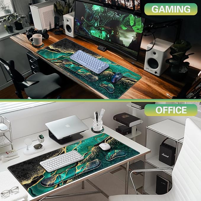 Canjoy Desk Mat with Wrist Rest, Keyboard and Mouse Pad Wrist Support Pad - Image 7